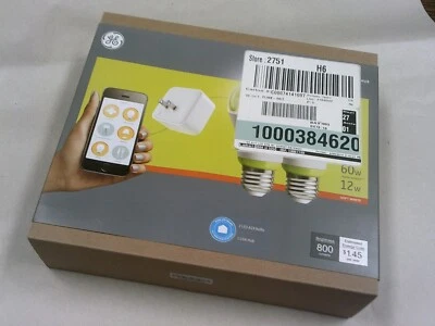 GE Link Starter Pack with Hub & 2 LED Bulbs 60w/12w Soft White + 6 Added Bulbs - Image 1 of 4