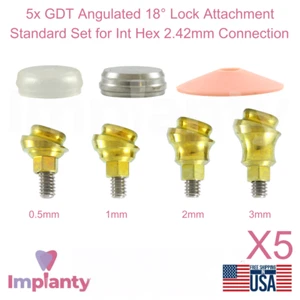 Juego estándar de 5 accesorios de bloqueo angulados dentales de 18° titanio hexagonal 2,42 mm - Imagen 1 de 14