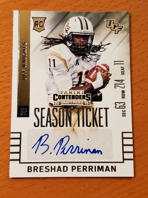 2015 Contenders Draft #117A Breshad Perriman UCF Jets Rookie WR Auto Lot D - Image 1 of 2