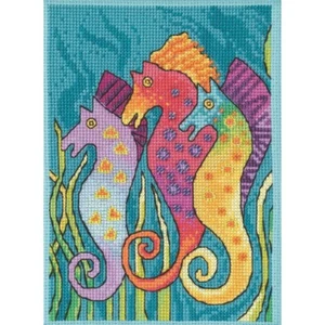 Seahorses Cross Stitch Kit Mill Hill 2021 Laurel Burch LB302114 - Picture 1 of 2