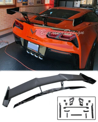 ZR1 Style For 14-19 Corvette C7 Z06 CARBON FLASH Rear Wing Spoiler With Bracket  - Image 1 of 4