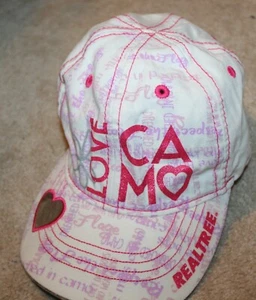 REALTREE Girls' BASEBALL CAP/HAT (white/pink; Love Camo) EUC - Picture 1 of 2