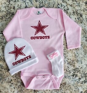 Cowboys pink infant/baby girl clothes Cowboys baby shower girl cowboys newborn 