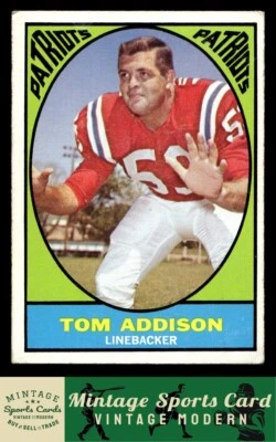 1967 Topps - Tom Addison - #5 Boston Patriots - Image 1 of 2