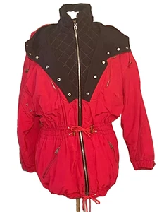 vintage bogner ski jacket - red + black - woman’s size 10 - Picture 1 of 17