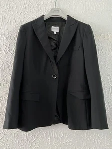 Armani Collezioni Black Woven Wool Sportcoat Blazer Women's 8 - Picture 1 of 3