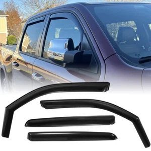 For Dodge Ram 1500 Crew Cab 2019-2025 In-Channel Window Visors Vent Rain Guards - Picture 1 of 17