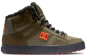 DC Pure High Top WC WNT Olive Orange Mens Leather Hi Trainers - Picture 1 of 5