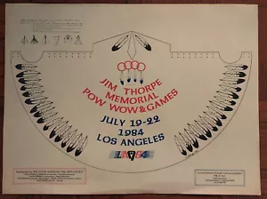 1984 JIM THORPE Pow Wow & Native American Games Poster Los Angeles 18"x24" - Picture 1 of 11