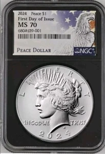 2024 Peace Silver Dollar Uncirculated NGC MS70 First Day Issue, FDI %Presale - Picture 1 of 1