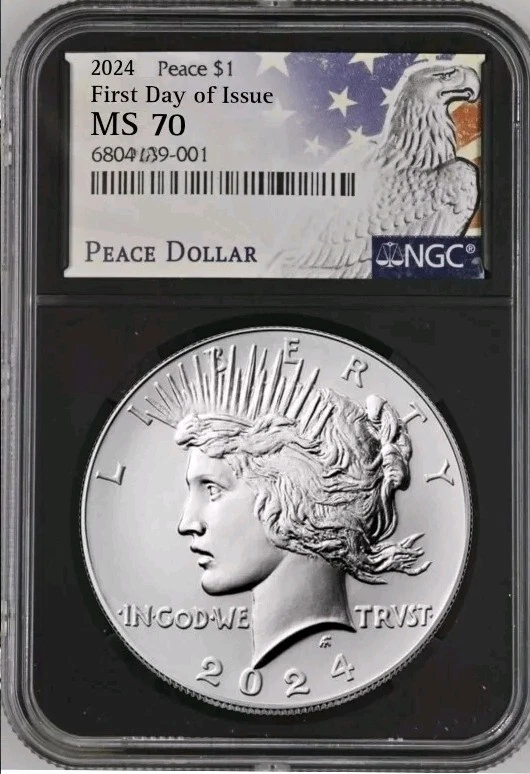 2024 Peace Silver Dollar Uncirculated NGC MS70  First  Day Issue, FDI  %Presale  - Image 1 of 1