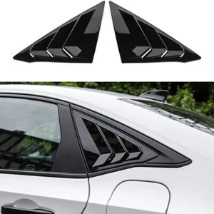 2* Side Window Louver Vent Cover ABS For 2022 Honda Civic 11th Sedan Gloss Black - Picture 1 of 8