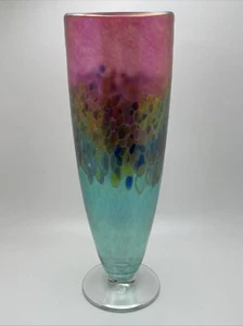 Robert Held Hand Blown Art Glass 11.5" tall Footed vase- Signed - Picture 1 of 14