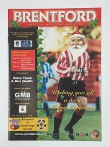 1998/99 BRENTFORD V CAMBRIDGE UNITED 18-12-1998 DIVISION 3 - Picture 1 of 1