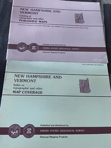 New Hampshire Vermont Topographical Topographical catalog index Map USGS - Picture 1 of 3