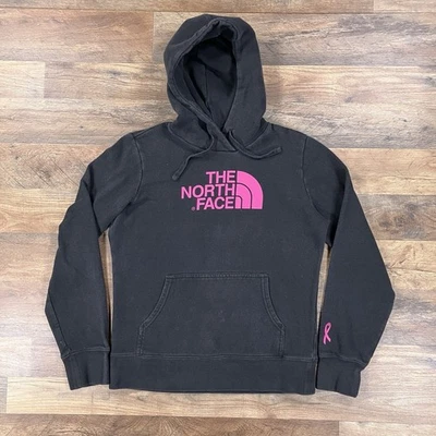 North Face Hoodie Womens Small Black Pink Breast Cancer Awareness Sweatshirt - Image 1 of 4