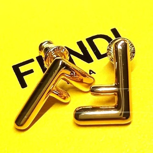 Orecchini oro logo FENDI accessori placcatura FF autentici