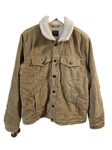 Vintage Abercrombie Fitch Cord Jacke Trucker Sherpa gefüttert braun Mantel Herren XL - Bild 1 von 12