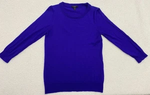 j crew scoop neck Sweater Merino Wool Royal Blue Women's Medium B7 - Picture 1 of 8