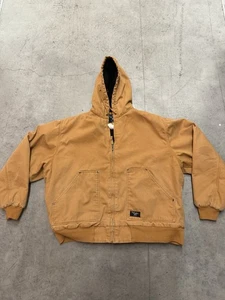 VTG Walls Workwear Lined Canvas Work Jacket Mens XL Tan Hooded - Picture 1 of 7
