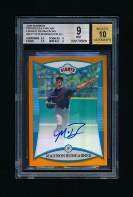 2008 Bowman Chrome Madison Bumgarner ORANGE Refractor Auto RC /25 *LOOKS PERFECT - Image 1 of 2