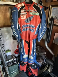 Scott Honda Castrol One Piece Leather Suit size 54/56 - Picture 1 of 10