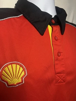 Shell V-Power Shirt Mens XL Red Nitro Oil Gas Embroidered Uniform Polo Golf - Image 1 of 4