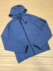 Nike Tech Fleece Sportswear Hoodie Small S Blue Men's Full Zip Sweater Pockets - Picture 1 of 13