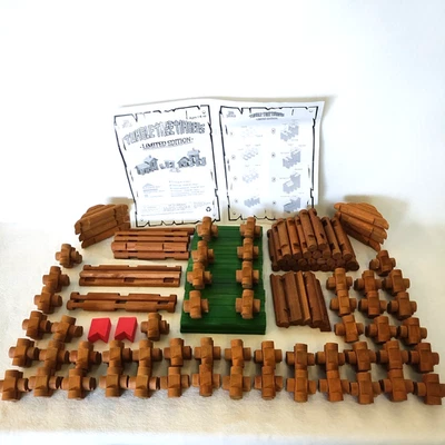 Conjunto de construção de troncos de madeira 298 peças - Lincoln Log compatível - Imagem 1 de 4