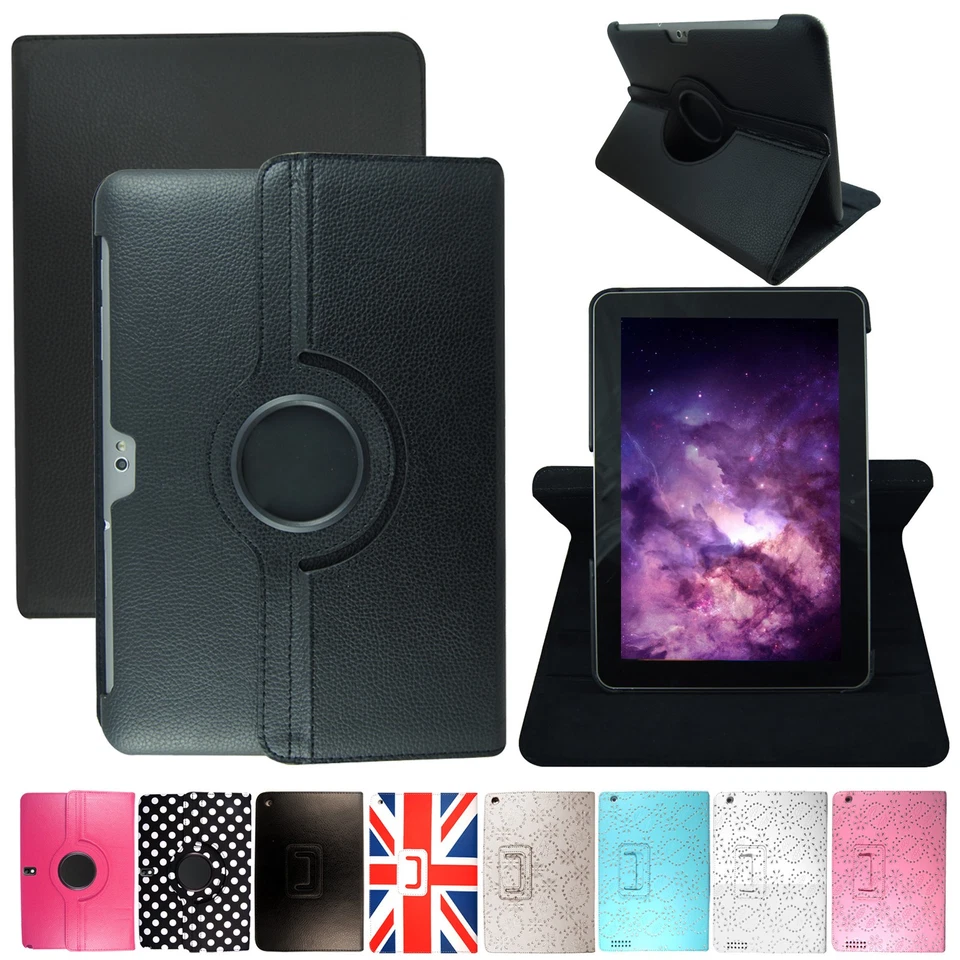For Amazon Kindle Fire HD 7 8 10 Leather Flip 360 Rotating Tablet Stand Cover - Image 1 of 1