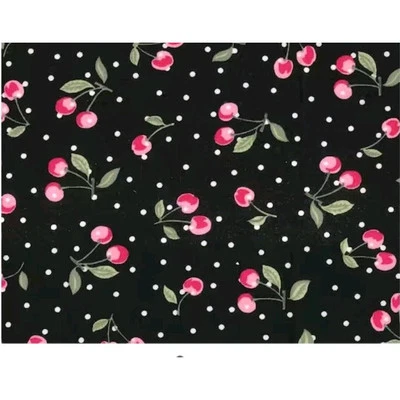 CENEFA VENTANA FORRADA CORTINA 42 X 15 LUNARES CEREZA DULCE SOBRE NEGRO Foto 1 de 3