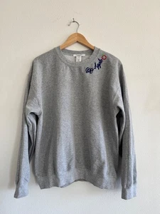 Project Social T Big Apple Embroidered Sweatshirt In Grey Size S/M - Picture 1 of 4