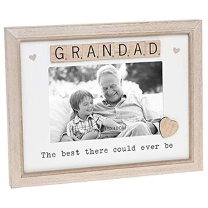 Scrabble Sentiments Wooden Photo Frame Grandad Gift - Picture 1 of 1