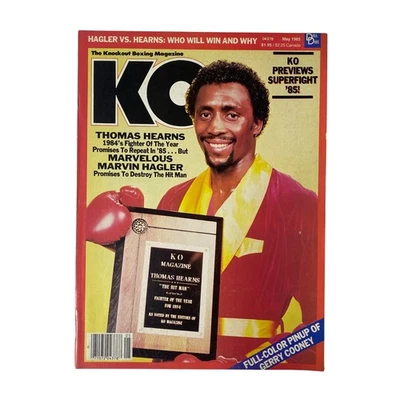 KO Boxing Magazine May 1985 Thomas Hearns w Pinup No Label VG - Image 1 of 3