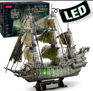*FREE SHIP* FLYING DUTCHMAN LED Lighted 3D Puzzle Kit Model Pirate Ship New/seal - Picture 1 of 4