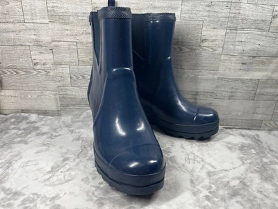 Sorel Botas de Lluvia Mujer 8.5M Joan Brillo Zapatos Azul Oculto Tacón de Cuña Botín al Tobillo Foto 1 de 4