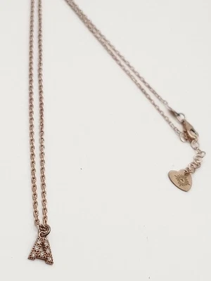 Collana Donna Argento Color Oro Rosa Dorata Placcata Oro 14 Kt Iniziale A letter - Immagine 1 di 4