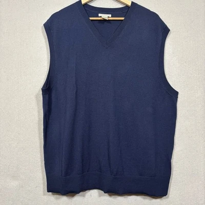 GAP Mens Italian Merino Wool Sweater Vest XL Quiet Luxury Dark Academia Grandpa  - Image 1 of 4