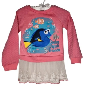 Disney Pixar Dory Schößchen Shirt Rosa Pullover Langarm Grafik Mädchen 6X - Bild 1 von 8