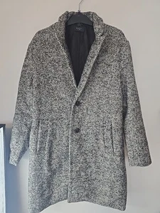 Abrigo Easy Hombre Gris y Negro Grande Largo Excelente Estado - Imagen 1 de 12