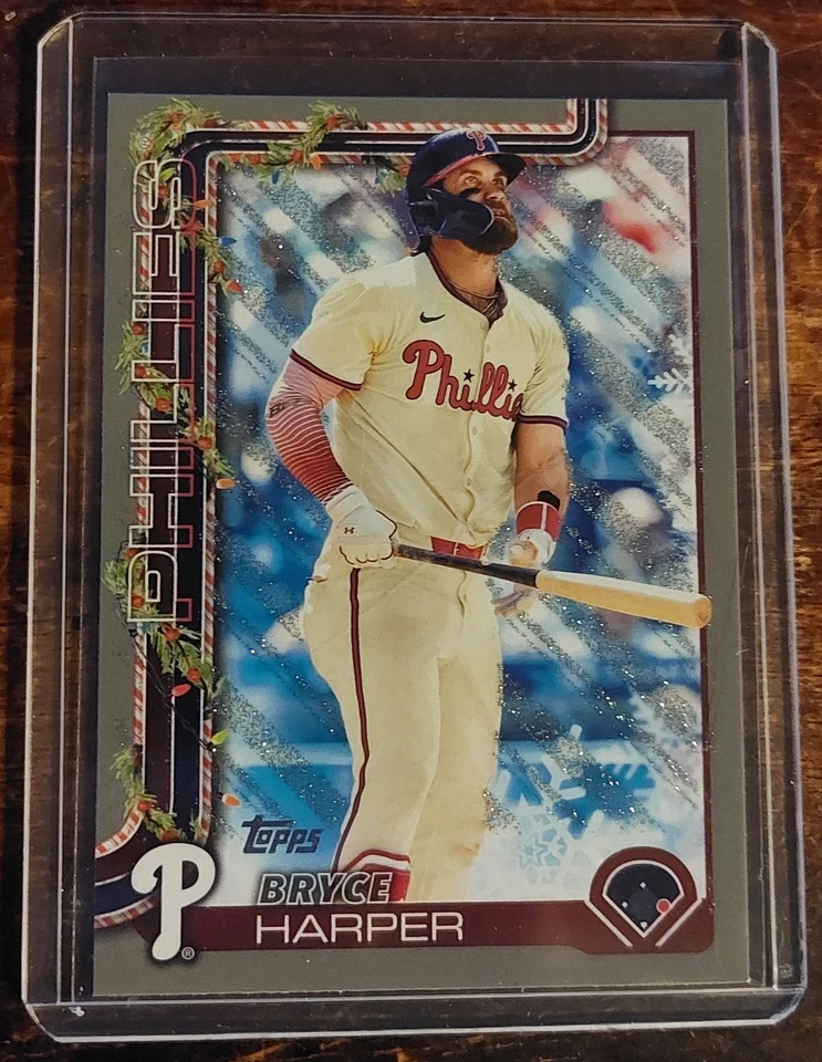 25 Topps Xmas Edition Harper/Wheeler/Realmuto/Abel With Schmidt MVP /99 - Image 1 of 4