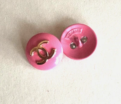 CHANEL Vintage Gold Metal Button Pink 23mm (Set of 2) - Image 1 of 4