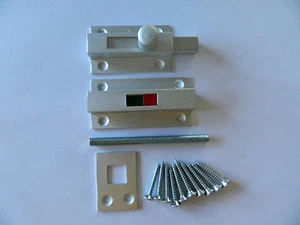 TOILET BATHROOM WC DOOR LOCK INDICATOR BOLT ALUMINIUM NEW - Picture 1 of 1