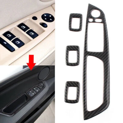 Door Window Button Frame Cover Trim For BMW X5 E70 X6 E71 2008-2013 Carbon Fiber - Image 1 of 4