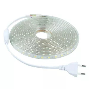 600 LED 5050 STRIP STRISCIA 10 m 220V BIANCO LUCE FREDDA ALIMENTATORE IMPERMEABI - Foto 1 di 6