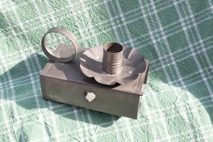 Colonial Style Metal Hand-Held Candle Holder w/ Wooden Matchstick Holder - Picture 1 of 5