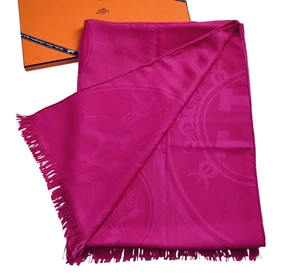 Hermes Etole New Libris Stole Shawl 85%Cashmere15%Silk Made in France w/Box No.1 - Picture 1 of 11