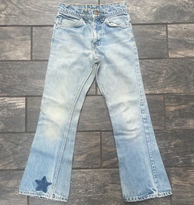 Levi’s Orange Tab Student Flare Light Wash Tween Size 25" x 26 Vintage USA Bells - Picture 1 of 7