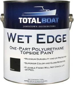 TotalBoat Wet Edge Marine Topside Paint for Boats Fiberglass Wood (Black Gallon) - Picture 1 of 9
