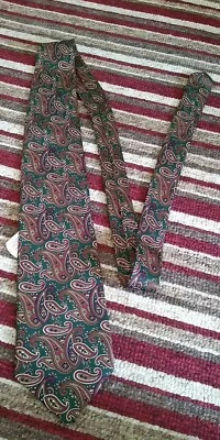 Nueva Corbata Carlo Colombo Vintage TIE RACK Para Hombre Inteligente Verde Mezcla Cachemira 100% Seda   Foto 1 de 4